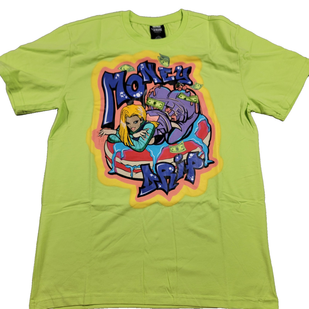 New Genuine Authentic Tee Shirt Bundle 'Money Drip' and 'Big Checks' Sz M (941)